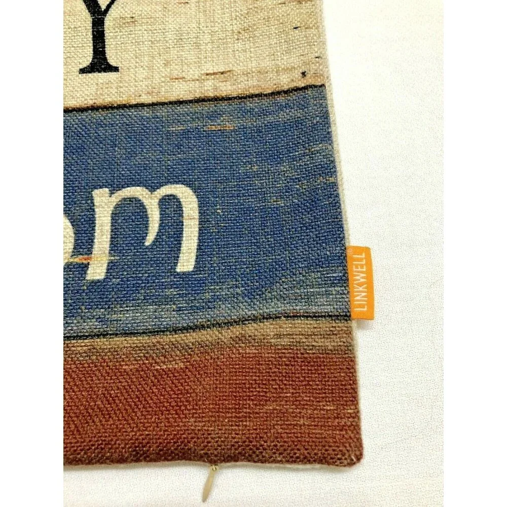 Faith Family Freedom Patriotic Pillow Cover 17X17 Red White Blue Decor‎ Rustic